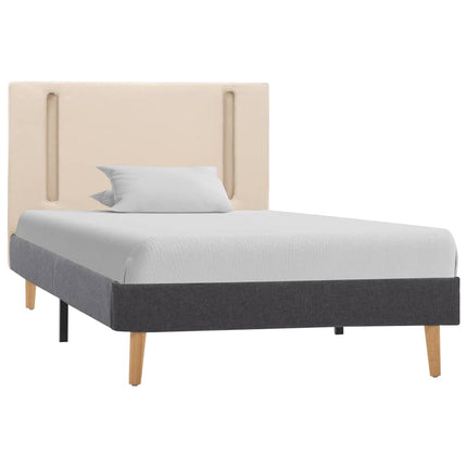 Cadre De Lit Avec Led Et Gris Foncé Tissu