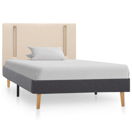 Cadre De Lit Avec Led Et Gris Foncé Tissu