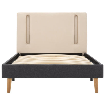 Cadre De Lit Avec Led Et Gris Foncé Tissu