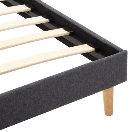 Cadre De Lit Avec Led Et Gris Foncé Tissu