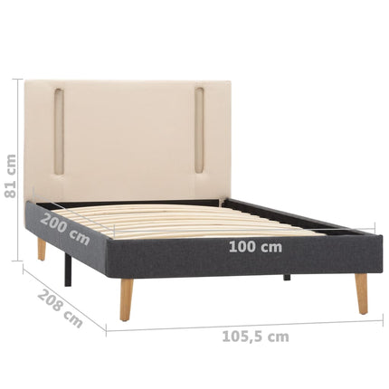 Cadre De Lit Avec Led Et Gris Foncé Tissu