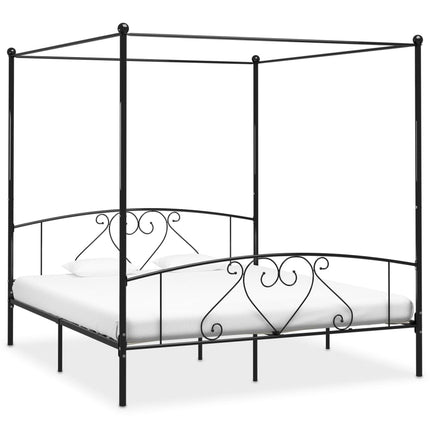 Cadre De Lit À Baldaquin Sans Matelas Métal
