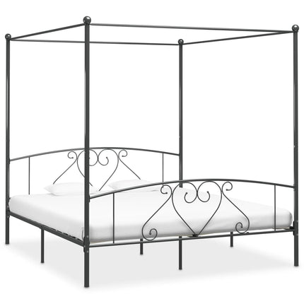 Cadre De Lit À Baldaquin Sans Matelas Métal