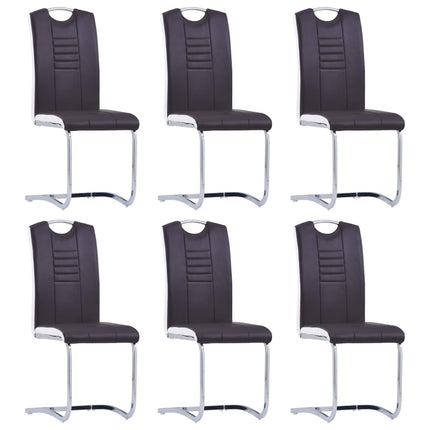 Chaises À Manger Cantilever Lot De 6 Similicuir