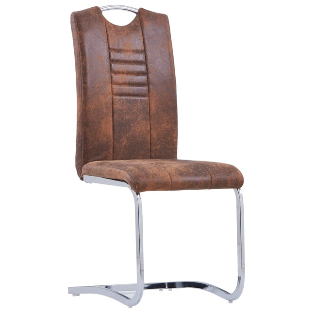 Chaises À Manger Cantilever Lot De 6 Similicuir Daim