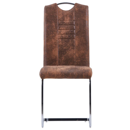 Chaises À Manger Cantilever Lot De 6 Similicuir Daim