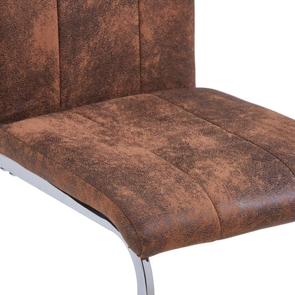 Chaises À Manger Cantilever Lot De 6 Similicuir Daim