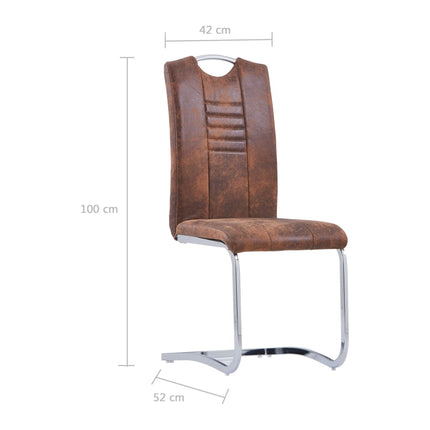 Chaises À Manger Cantilever Lot De 6 Similicuir Daim