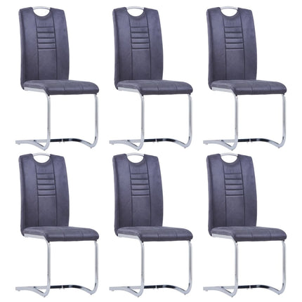 Chaises À Manger Cantilever Lot De 6 Similicuir Daim