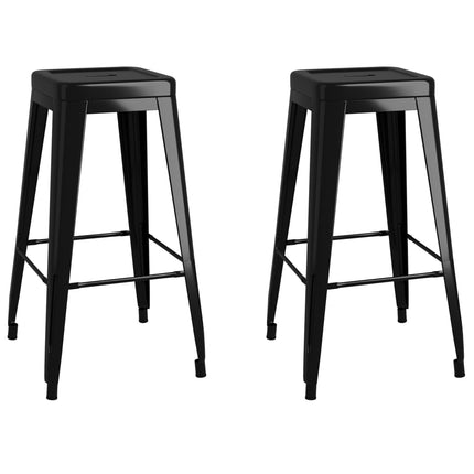 Tabourets De Bar Empilables Lot De 2 Métal