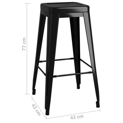 Tabourets De Bar Empilables Lot De 2 Métal