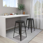 Tabourets De Bar Empilables Lot De 2 Métal