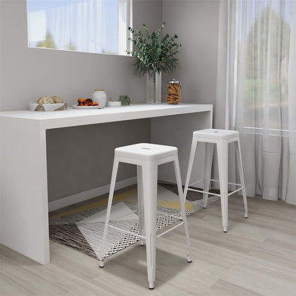 Tabourets De Bar Empilables Lot De 2 Métal