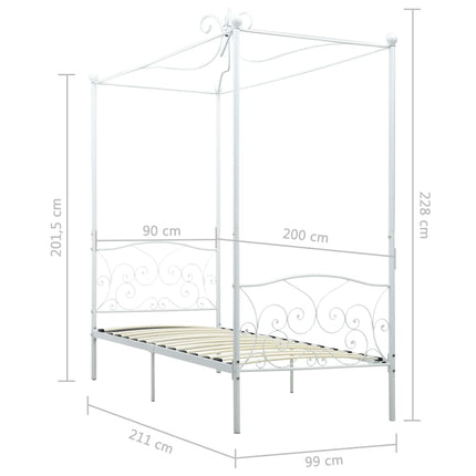 Cadre De Lit À Baldaquin Sans Matelas Métal