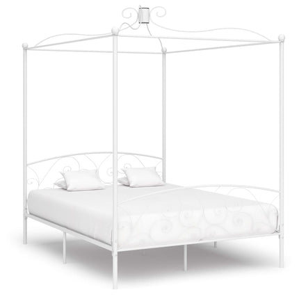 Cadre De Lit À Baldaquin Sans Matelas Métal