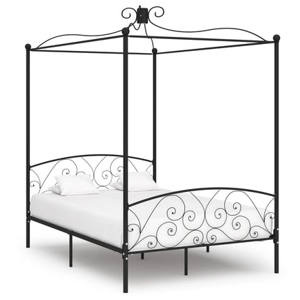 Cadre De Lit À Baldaquin Sans Matelas Métal