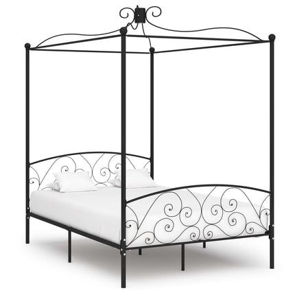 Cadre De Lit À Baldaquin Sans Matelas Métal