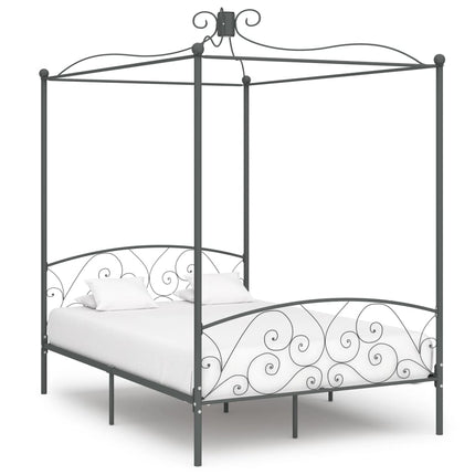 Cadre De Lit À Baldaquin Sans Matelas Métal