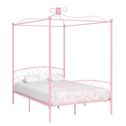 Cadre De Lit À Baldaquin Sans Matelas Métal