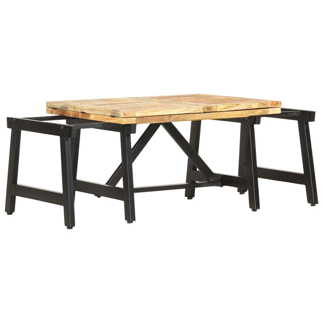 Table Basse Extensible 160X70X45 Cm Bois De Manguier Massif