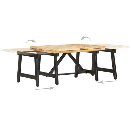 Table Basse Extensible 160X70X45 Cm Bois De Manguier Massif