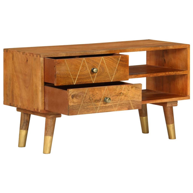 Meuble Tv 85X35X47 Cm Bois Massif De Manguier