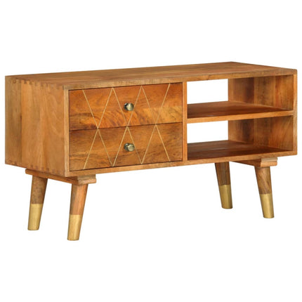 Meuble Tv 85X35X47 Cm Bois Massif De Manguier