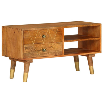 Meuble Tv 85X35X47 Cm Bois Massif De Manguier