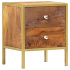 Table De Chevet 40 X 35 X 50 Cm Bois De Manguier Solide
