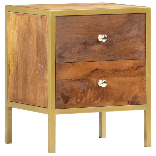 Table De Chevet 40 X 35 X 50 Cm Bois De Manguier Solide