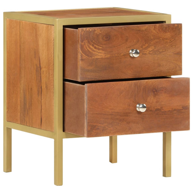 Table De Chevet 40 X 35 X 50 Cm Bois De Manguier Solide