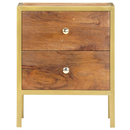 Table De Chevet 40 X 35 X 50 Cm Bois De Manguier Solide