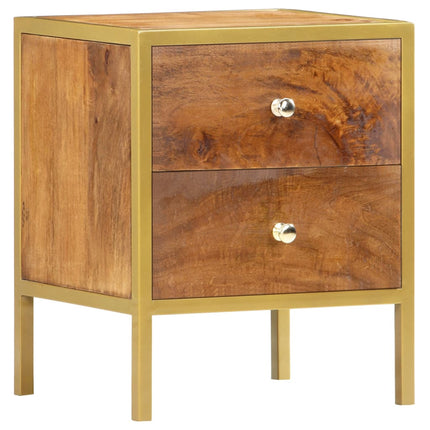 Table De Chevet 40 X 35 X 50 Cm Bois De Manguier Solide