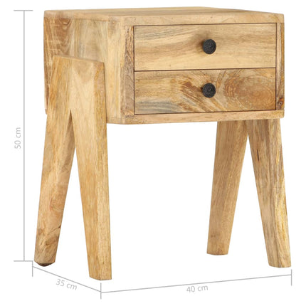 Table De Chevet 40 X 35 X 50 Cm Bois De Manguier Solide