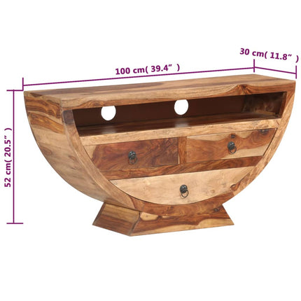 Meuble Tv 100X30X52 Cm Bois Solide
