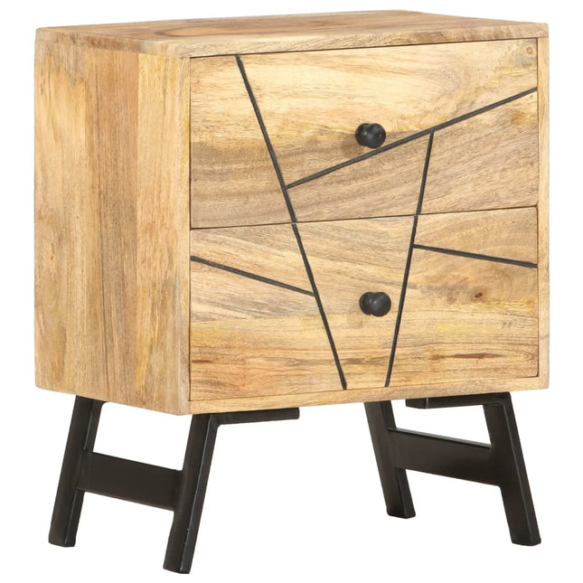 Table De Chevet 40X30X50 Cm Bois De Manguier Massif