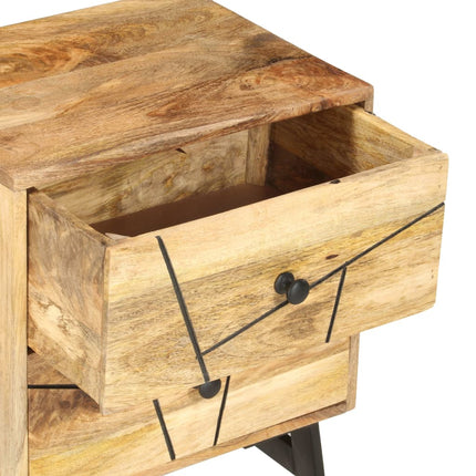 Table De Chevet 40X30X50 Cm Bois De Manguier Massif