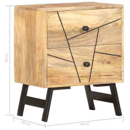 Table De Chevet 40X30X50 Cm Bois De Manguier Massif