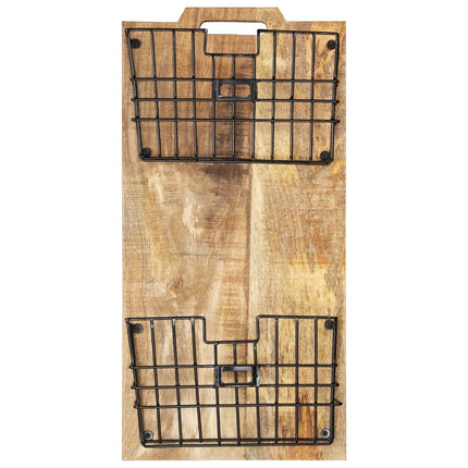 Porte-Revue Mural 33X10X67 Cm Bois De Manguier Solide Brut