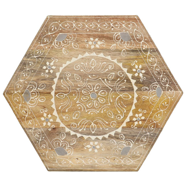 Table D'appoint Peinte À La Main 38X33X42 Cm Manguier