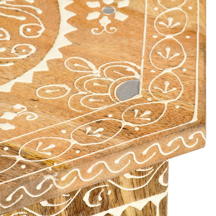 Table D'appoint Peinte À La Main 38X33X42 Cm Manguier