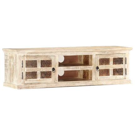 Meuble Tv 130X30X36 Cm Bois Massif De Manguier