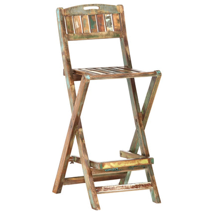 Chaises De Bar Pliables Lot De 2 Bois Massif De Récupération