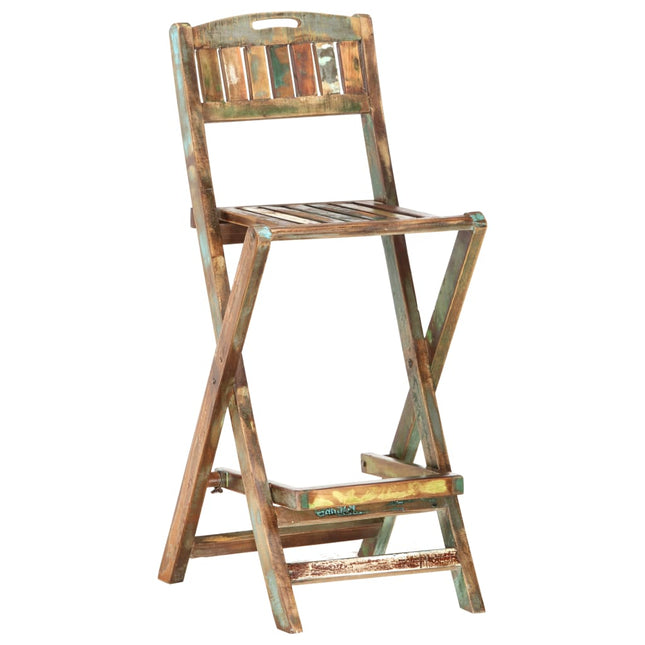 Chaises De Bar Pliables Lot De 2 Bois Massif De Récupération
