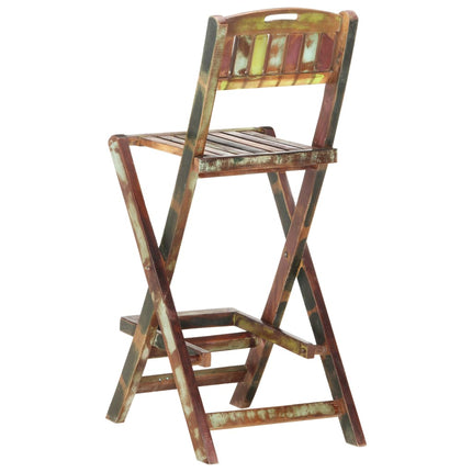 Chaises De Bar Pliables Lot De 2 Bois Massif De Récupération