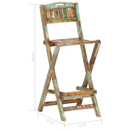 Chaises De Bar Pliables Lot De 2 Bois Massif De Récupération