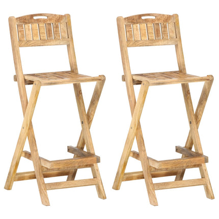 Chaises De Bar Pliables Lot De 2 Bois Massif De Récupération