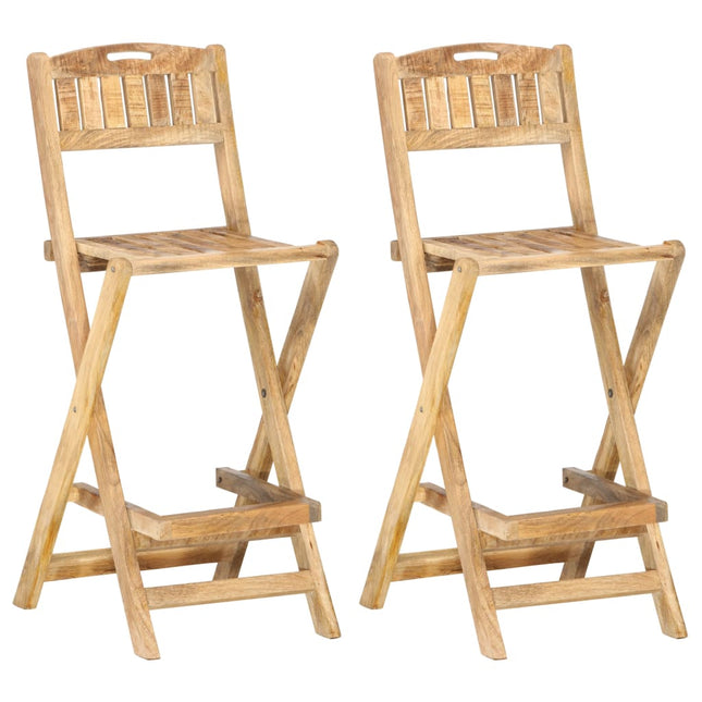 Chaises De Bar Pliables Lot De 2 Bois Massif De Récupération