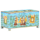 Boîte De Rangement Peinte À La Main 80X40X40Cm Bois De Manguier