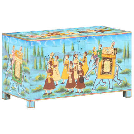 Boîte De Rangement Peinte À La Main 80X40X40Cm Bois De Manguier